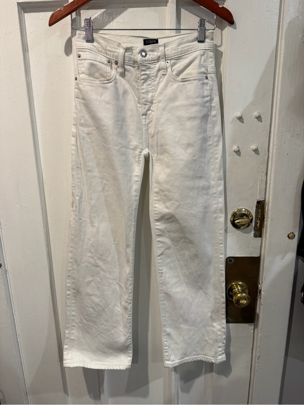 J. Crew Off-White Straight-Leg Jeans